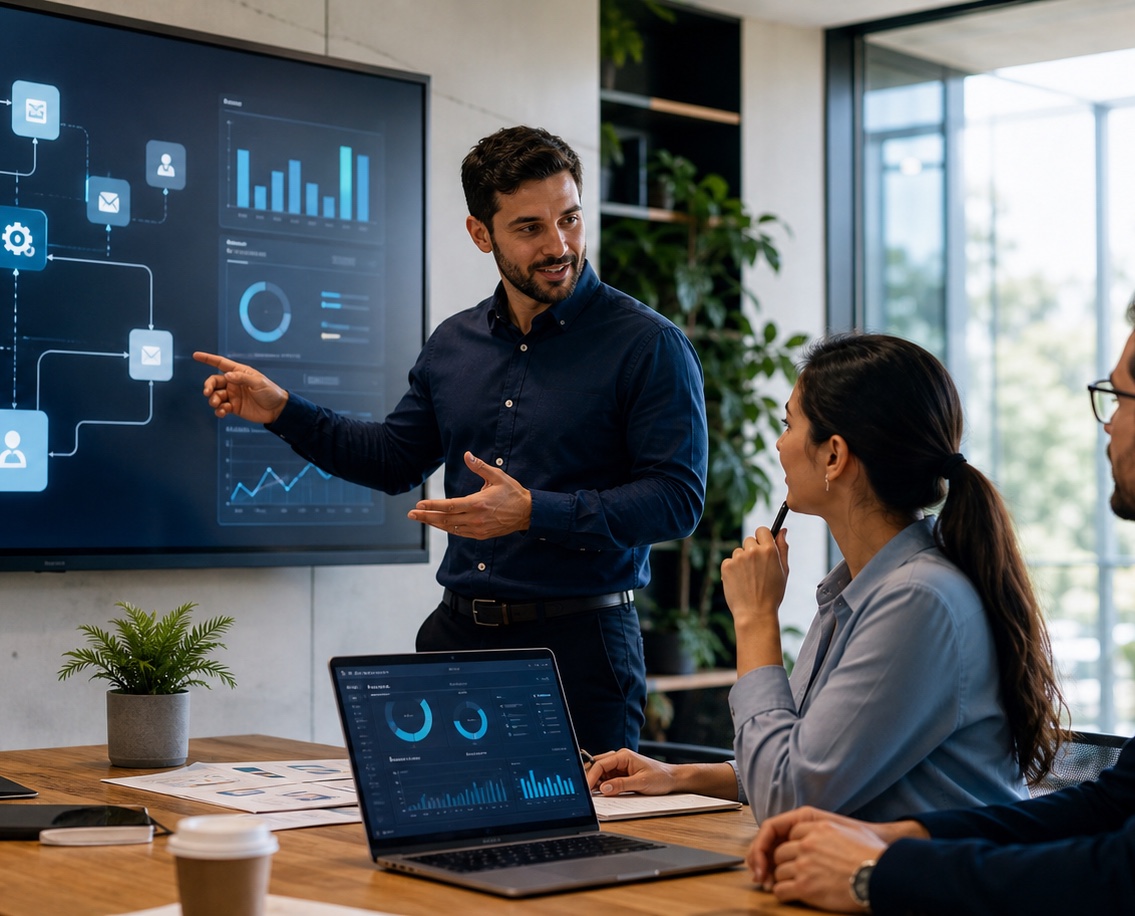 Sesión de planificación de automatización de procesos empresariales