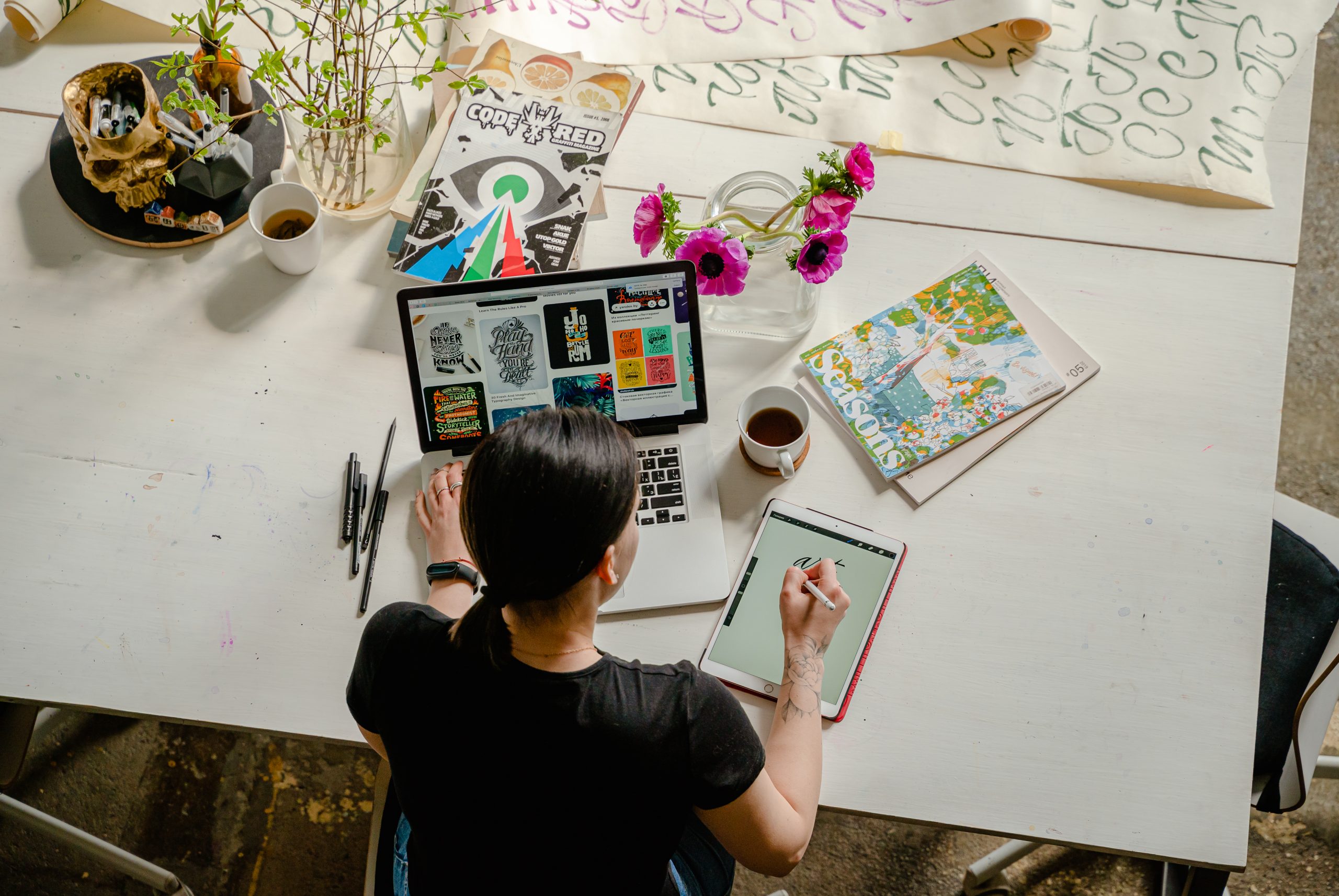 Professional team planning a website project